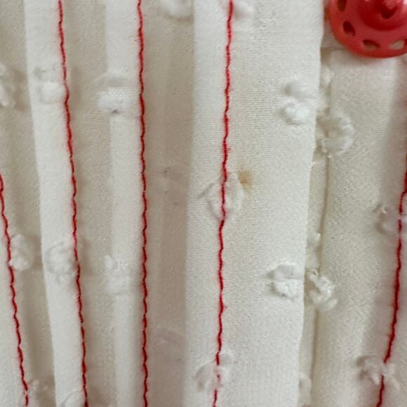 Matilda Jane Sheer Swiss Dot Peplum Blouse 3/4 Sleeves Cream Woman's size Medium - Picture 11 of 11